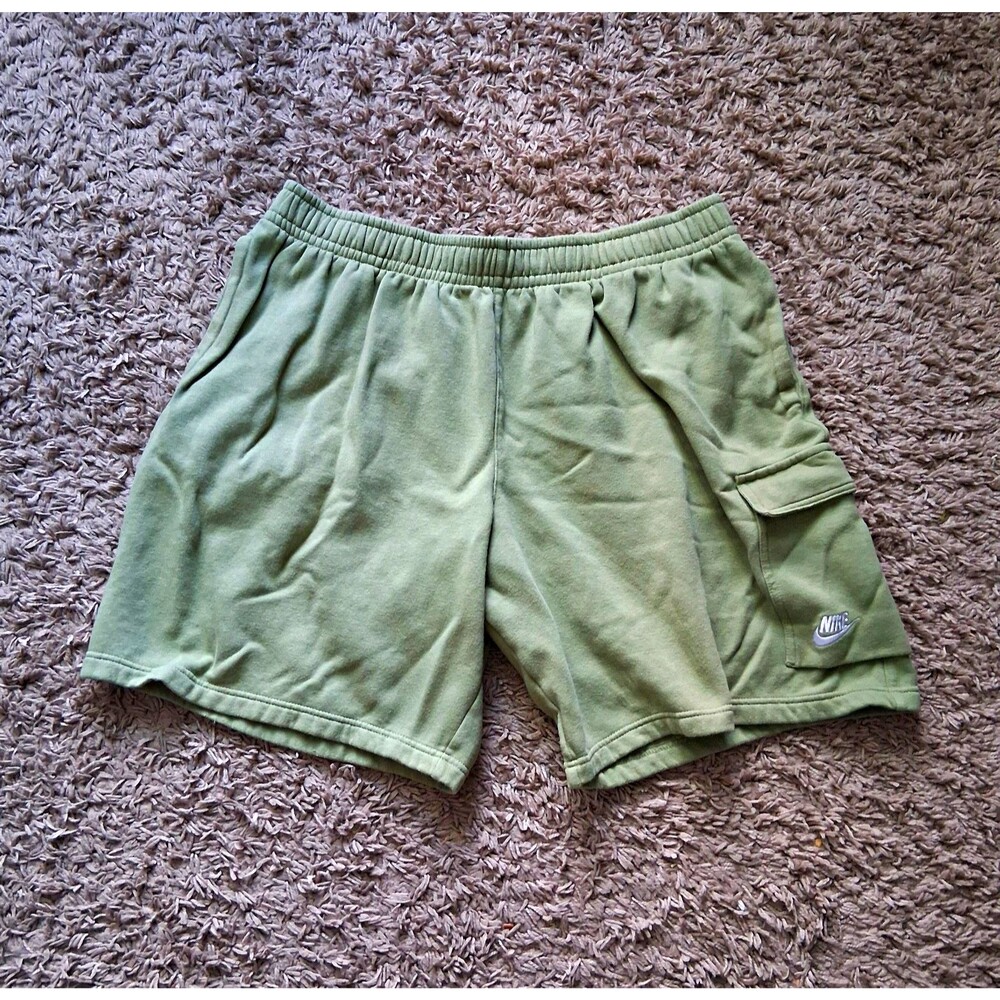 Nike Athletic Fleece Shorts Men's Lime Green Size 2XL Cargo Pocket